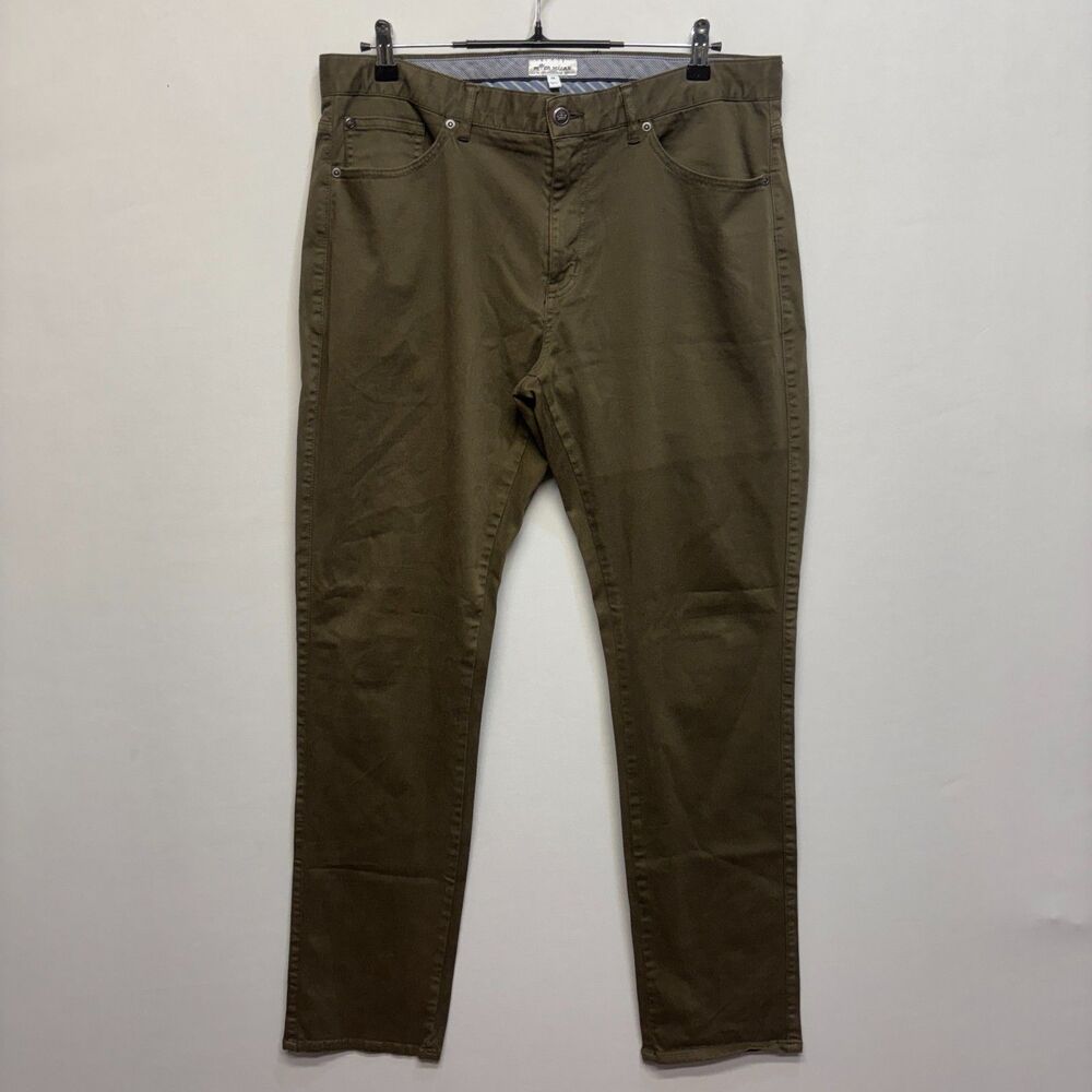 Peter Millar Men 5-Pocket Trouser Pants Size 36 Olive Green D100 -3